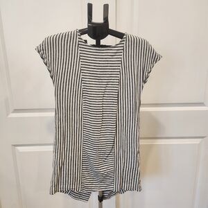 Madewell Black and White Striped Short Sleeve Summer Top